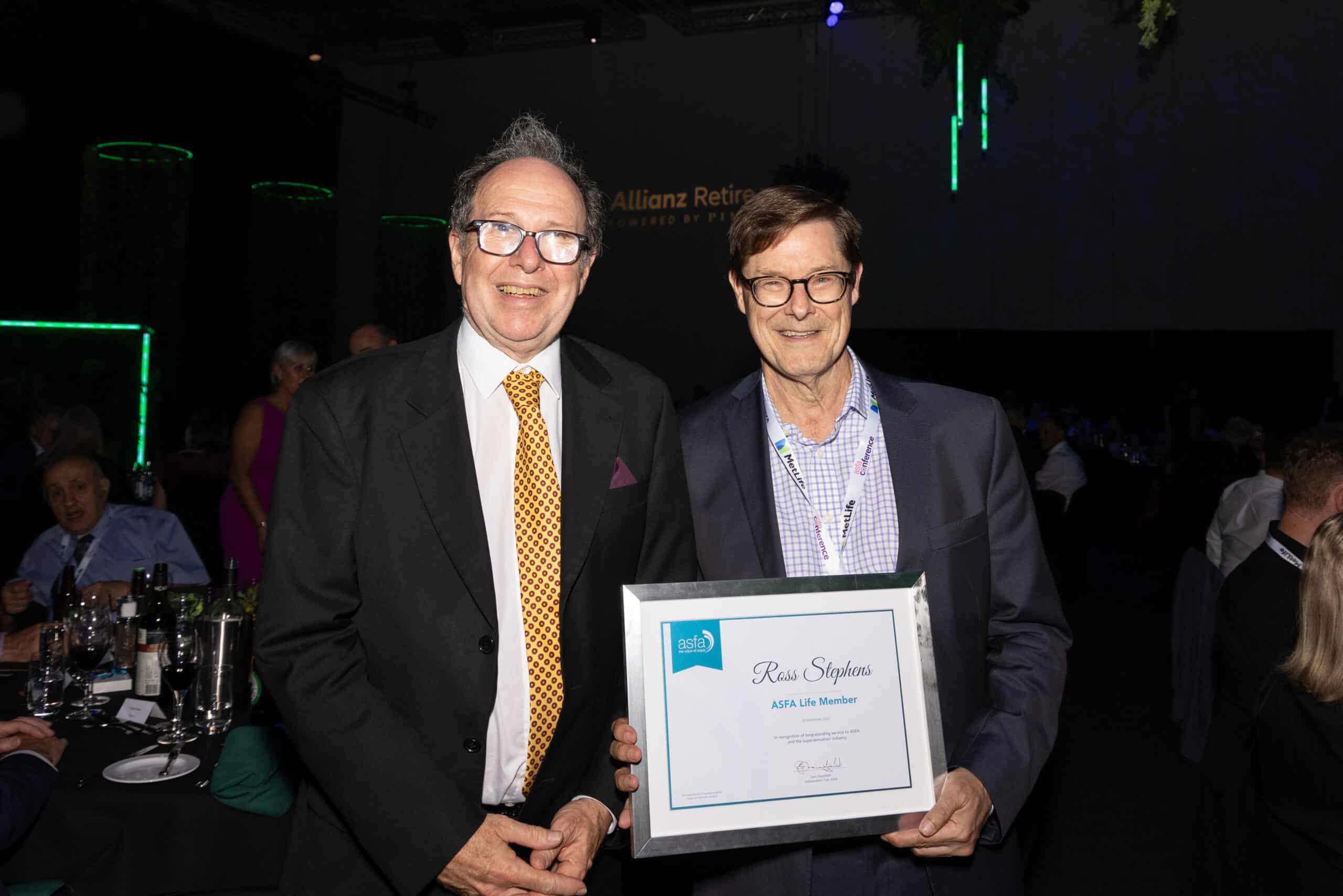 Ross Stephens accepting ASFA Life Member award